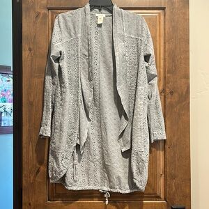 Open weave embroidered light weight jacket
